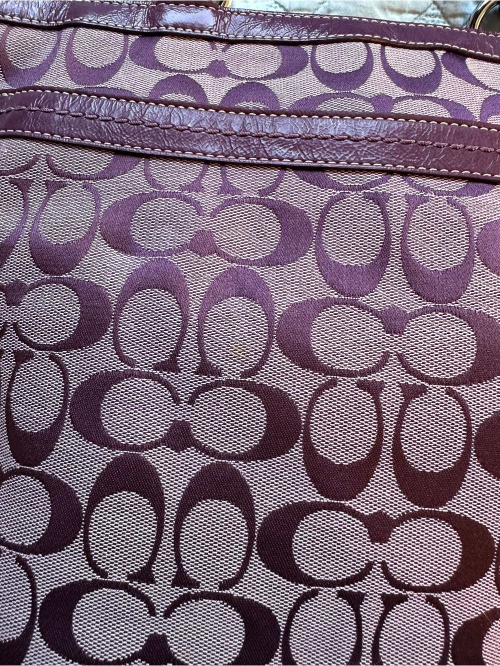 Coach Penelope Signature Monogram Tote Bag in Plum - Picture 5 of 9